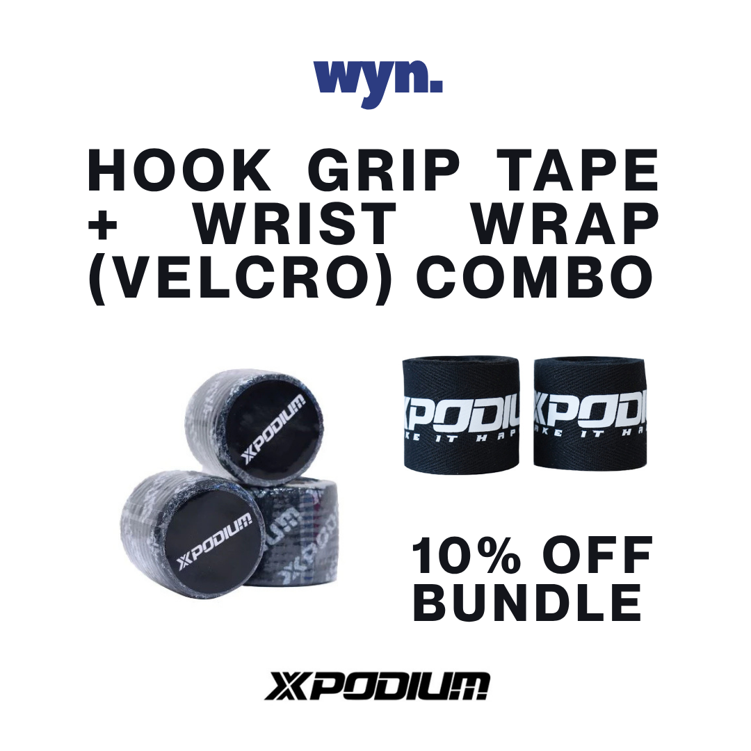 wyn store exclusive - XPodium Hook Grip Tape and Wrist Wrap (Velcro) Bundle